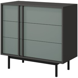 Komoda zielona 90 cm z szufladami na nóżkach