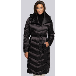 Damski płaszcz puchowy z kapturem czarny