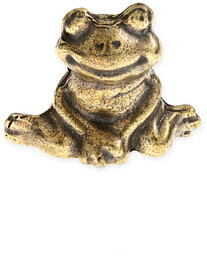 FIGURKA ZŁOTA SIEDZĄCA ŻABA symbole chińskie kolor stare