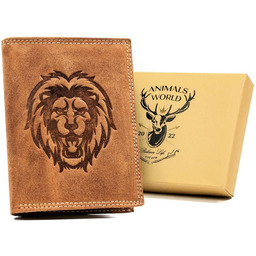 Portfel skórzany męski na zatrzask ze skóry naturalnej