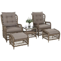 Meble ogrodowe technorattanowe Corfu Light Brown / Beige
