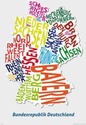 empireposter - Mapy krajów - mapa liter Niemcy