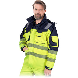 KURTKA OCHRONNA OCIEPLANA LHOLLMAN LH-JACWINTER; ŻÓŁTO-GRANATOWY (XXL)