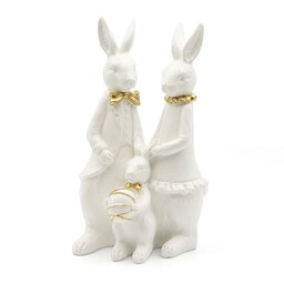 Eurofirany Figurka wielkanocna 18x14x32 Króliczek biała