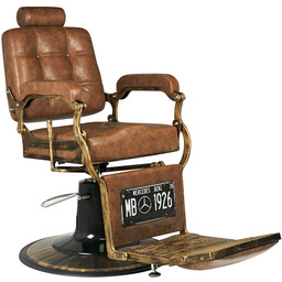 GABBIANO FOTEL BARBERSKI BOSS OLD LEATHER JASNY BRĄZOWY