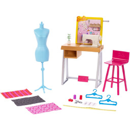 Barbie Kariera, mebelki dla lalek Pracownia Krawiecka, zestaw,