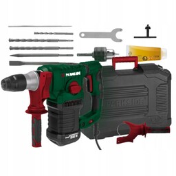Parkside młotowiertarka udarowa Pbh 1550 5J Sds-plus akcesoria