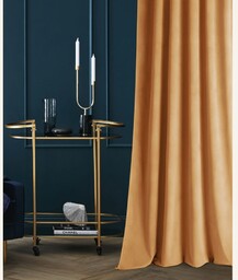 ZASŁONA WELUROWA CHARMY - MUSZTARDOWA 140x280 ZŁOTA PRZELOTKA