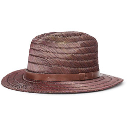 kapelusz BRIXTON - Messer Straw Fedora Brown (BROWN)