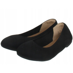 Amazon Essentials Czarne Gładkie Baleriny Damskie Tekstylne 42