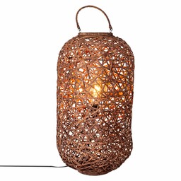By Rydens Rattanowa lampa podłogowa Diego ażurowa tuba