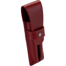 Skórzane etui na pióra i długopisy podwójne czerwone