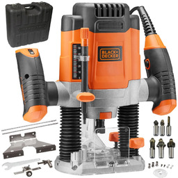 Frezarka sieciowa górnowrzecionowa Black Decker KW1200EKA akcesoria walizka