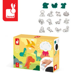 Zestaw kreatywny Stempelki Dinozaury 15 szt. Janod J07721
