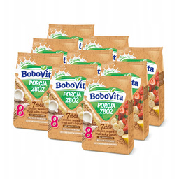 BoboVita Porcja 3 Zbóż Kaszka mlecz malina, truskawka,