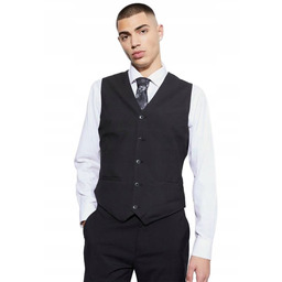 BOOHOOMAN CZARNA ELEGANCKA KAMIZELKA GARNITUROWA Z GUZIKAMI 40