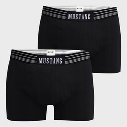 Bokserki Męskie Mustang Majtki Bawełniane 2-pak Czarne