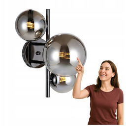 Kinkiet Canello nowoczesny czarny chrom 3xG9 Italux