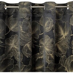 EUROFIRANY Zasłona Stella 140 x 250 cm Czarno-złoty