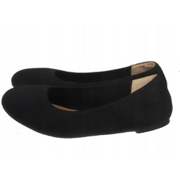 Amazon Essentials Czarne Gładkie Baleriny Damskie Tekstylne 41,5