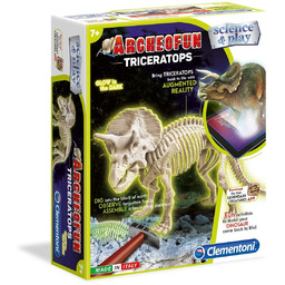Clementoni, Science & Play, Archeofun Triceratops Glow in