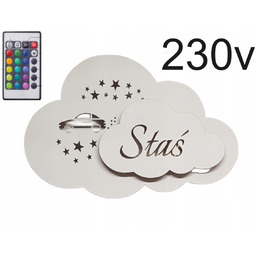 Kinkiet Lampka 230V nocna Led Chmurka auto samochód