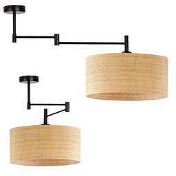 Lampa plafon sufitowa wisząca boho żyrandol abażur rattan