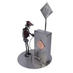 Metalowa figurka Stacja benzynowa. Oryginalna dekoracja