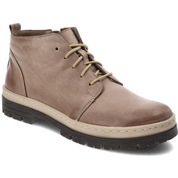 Wasak Beżowe Trzewiki Stylowe Obuwie Damskie Ze Skóry