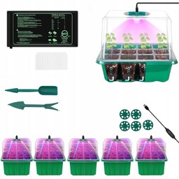 5SZT Mini szklarnia+poduszka grzewcza Podgrzewany propagator Garland