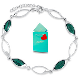 Bransoletka malachit srebrna z malachitem damska z malachitami