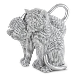 Eurofirany Figurka dekoracyjna Eldo 1 16x10x13 Koty srebrna