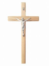 Krzyż drewniany duży bukowy na ścianę frezowany 25
