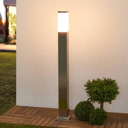 Słupek oświetleniowy Lindby Lorian, 100 cm, stal nierdzewna,
