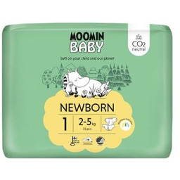 MOOMIN BABY Newborn Pieluszki ekologiczne 1 (2-5kg), 25szt.