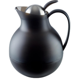 Termos z polipropylenu ze szklanym wkładem ECONOMY, czarny,