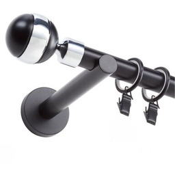 Karnisz pojedynczy Kula 19 mm 240 cm czarny