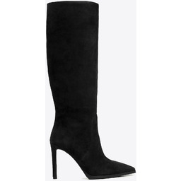 Damskie kozaki ze skóry naturalnej zamszowej na szpilce