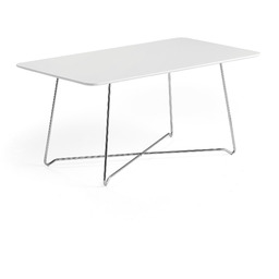 Stolik kawowy IRIS, prostokątny, 510 mm, chrom, biały