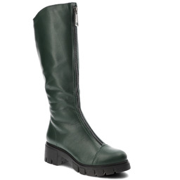 Simen Zielone Kozaki Modne Ocieplane Obuwie Damskie