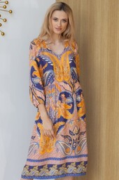 SUKIENKA AVORIO - FIOLETOWO-POMARAŃCZOWA