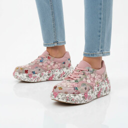 Laura Vita Sneakersy damskie, podwyższona podeszwa z ozdobnym