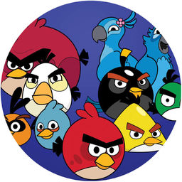 Dekoracyjny opłatek tortowy Angry Birds - 20 cm