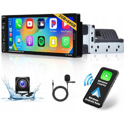 Radio Samochodowe Carplay Android 1DIN Bluetooth Ekran Dotykowy