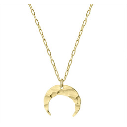 Naszyjnik z zawieszką lunula, półksiężycem złotym ze stali