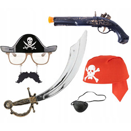 PIRACKIE REKWIZYTY DO FOTOBUDKI SZABLA OPASKA CZAPKA OKULARY