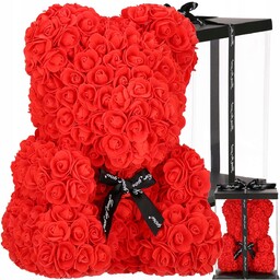 Miś Z Płatków Róż 40cm Rose Różany Pudełko