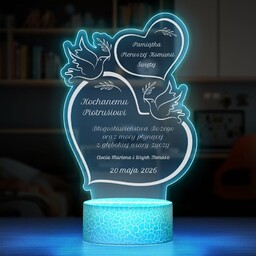 Lampka LED L z nadrukiem na szkle akrylowym