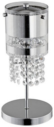 Lampa stołowa z kryształkami BRUNO chrom śr. 15cm