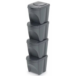 PROSPERPLAST Kosz na śmieci Sortibox SET4 25L Szary